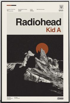 the front cover of radiohead's kid a magazine with mountains in the background