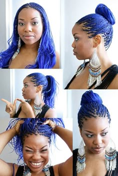 BLUE BRAIDS Blue Braids, Micro Braids Hairstyles, Individual Braids, Beautiful Braids, Girls Braids, African Braids, African Hairstyles, Love Hair