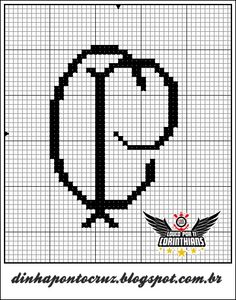 a cross stitch pattern with the letter d in it's center and an arrow on top