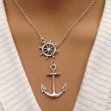 Search Modern Ariel, Navy Jewelry, Anchor Jewelry, Anchor Necklace, Compass Necklace, Silver Plated Necklace, Cross Jewelry, Lovely Jewellery, Silver Pendant Necklace