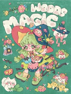 an image of a cartoon character with many other characters around her and the words'magic '