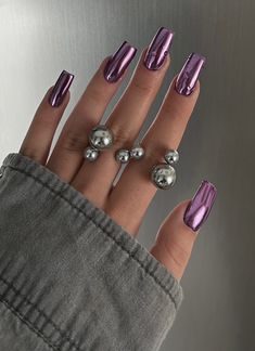 Nail Extensions Ideas, White Chrome Nails, Pink Chrome Nails, Milky Nails, Chrome Nails Designs, Pearl Nails, Soft Nails, Classy Nails, Funky Nails