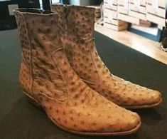 ad eBay - New Handmade Lovely Design Ostrich Print Leather Zipper Ankle Boots For Men - Buy Now, click the link (eBay) Shoes Boot, Mens Dress Boots, Side Zip Boots, Suede Leather Shoes, Ankle Boots Men, Ostrich Leather, Easy Rider, Zipper Boots, Vintage Motorcycle