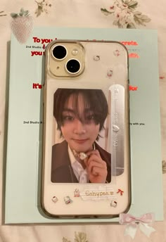 a cell phone case with an image of a person on it