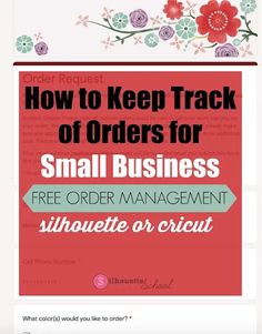 an email post with the text how to keep track of orders for small business free order management silhouette or circuit