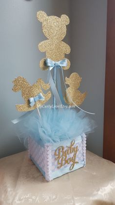 Boy Baby Shower Table, Baby Boy Centerpieces, Blue Baby Shower Decorations, Diy Baby Shower Centerpieces, Baby Shower Table Centerpieces, Boy Baby Shower Centerpieces, Baby Boy Decorations, Baby Shower Gift Bags, Idee Babyshower