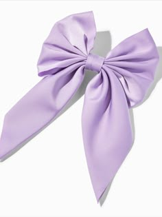 Complete your look with the perfect everyday hair bow! Pair it with all your favorite jewelry and hair accessories, this hair clip features a bow with a satin finish. Purple Hair Bows, Satin Hair Bow, Olivia Rodrigo Concert, Claire's Accessories, Hair Bow Clips, Piercing Kit, Purple Accessories, Hair Tinsel, Bow Barrette