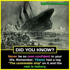 a poster with an image of a sinking ship and caption that reads, did you know?