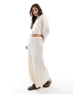 Skirt by ASOS DESIGN Part of a co-ord set Top sold separately Plain design Mid rise Elastic waist Regular fit A Line Maxi Skirt, Maxi Skirt Set, Eid Outfits, Maxi Rok, Bachelorette Outfits, Skirt Co Ord, Satin Slip Dress, Co Ord Set, Plain Design