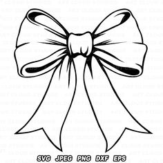 a black and white bow with the word svf jeg png dxf eps