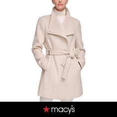 in stock Chic Winter Coat, Belted Wrap Coat, Heavy Coat, Wrap Coat, Classic Coats, Wool Peacoat, How To Wear Scarves, Calvin Klein Woman, Women's Coats & Jackets