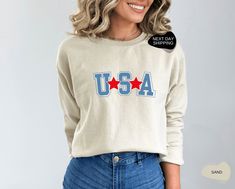 USA Sweatshirt, Retro USA Sweatshirt, America Hoodie, USA Hoodie, Patriot Hoodie, Retro America Sweatshirt, 4th of July Sweat, Sweaters and Hoodies 📣 Please check all photos for details. 📣 Use "Add message to Seller" link on the checkout page to send a message or important details for your order. 📣 We use Bella Canvas and Gildan when we have a shortage of stocks. 📣 Our printing method is Decal Printing, Premium Vinyl and Heat Press. 📣 How Do I Order? - Please check all size chart measuremen Patch Sweatshirt Diy, Sweatshirt Diy, Usa Hoodie, Patch Sweatshirt, Moms Best Friend, Usa Sweatshirt, Diy Sweatshirt, Print Decals, Heat Press