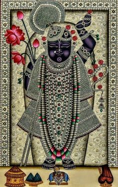 Shri Nath Ji, Pichwai Art, God Pics, Buddha Art Painting, Beadwork Embroidery