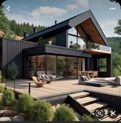 an image of a modern house in the woods