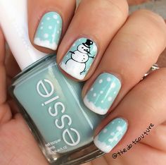 Cute Winter and Christmas Nail Ideas #snowman nail art - Crafty Morning Snowman Nails, Fancy Nails