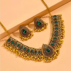 Bohemian Green Jewelry Sets For Party, Saniya Maskatiya, Collar Necklace Choker, Farah Talib Aziz, Faraz Manan, Sobia Nazir, Agha Noor, Asim Jofa, Green Peacock