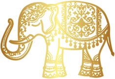 an elephant with intricate patterns on it's body