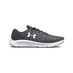 the under armour running shoe in black and white