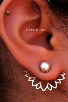 Womens Floral Ear Jacket Earring in Gold or Silver – MyBodiArt