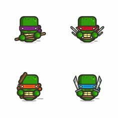 the teenage mutant ninja turtles stickers are all different colors