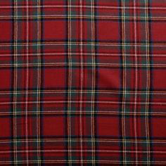 a red and green plaid fabric