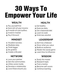 the 30 ways to empter your life poster is shown in black and white