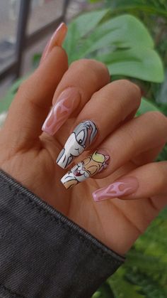 Lola Bunny Nails, Bugs Bunny Nails, Lola Nails, Bugs And Lola, Box Bunny, Cartoon Nails, Bunny Nails, Anime Shadow