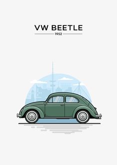 the vw beetlele poster is shown in green