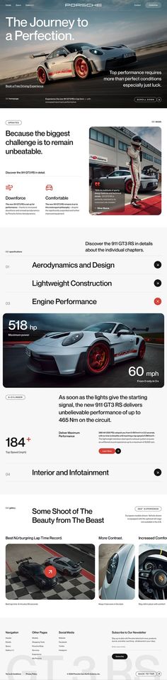 the website design for an automotive company