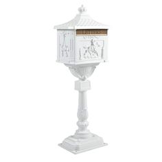 Add elegance and functionality to your yard with our retro mid-century style cast aluminum mailbox. Featuring a secure locking system, this weather-resistant mailbox offers ample space for daily mail. Its charming design with decorative floral elements and easy installation makes it a perfect addition to any home. Locking Mailbox, Residential Mailboxes, New Mailbox, Concrete Pad, Decorative Garden Stakes, Wooden Posts, Outdoor Lawn, Funky Furniture, Lawn Decor