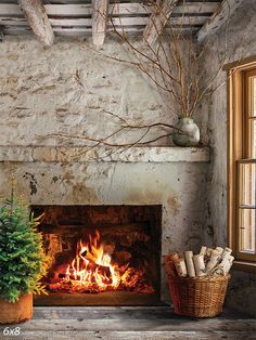 Rustic Fireplace Photography Backdrop - A cozy stone fireplace with a roaring fire Stone Mantle Decor, Exposed Ceiling Beams, Fireplace Photography, Cottage Photography, Exposed Ceiling, Holiday Fireplace, Rustic Fireplace, Wooden Fireplace, Diy Rustic Home