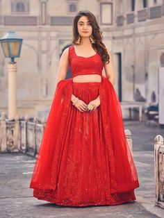 Lehenga Bridesmaid, Indian Wedding Lehenga, Lehenga Red, Party Wear Lehenga Choli, Red Party