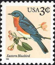 a postage stamp with a bird on it