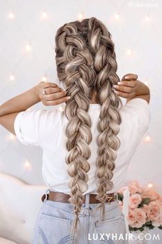 Hairstyles Effortless, Beachy Hairstyles, Effortless Waves, Double Dutch, Luxy Hair, Fishtail Braid, Cool Braid Hairstyles, Brown Blonde Hair