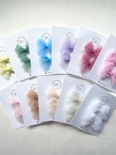 A beautiful selection of tulle bows. Perfect for your little girls.  The tulle bows measure approximately 2 inches wide. And are only available on gold alligator clips They are only available in sets of two unless otherwise talked about! Hair Sets, Tulle Bows, Hair Setting, Alligator Clips, Nov 1, Bow Hair Clips, Cute Bows, Barrettes, Alligator