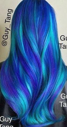 Purple And Blue Hair, Blue Hair Color Ideas, Exotic Hair Color, Blue Hair Color, Ocean Hair, Best Ombre Hair, Vivid Hair Color, Bold Hair Color, Cute Hair Colors