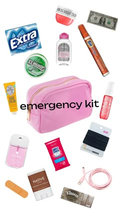 #preppy #backtoschool #emergencykit #emergency #kit Simple Emergency Kit For School, Preppy Emergency Kit, 5th Grade Emergency Kit, Teen Emergency Kit, Emergency Kit For Girls, Before School Routine, Middle School Essentials