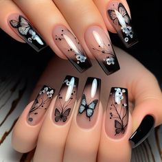 Butterfly Nail Designs, Butterfly Nail, Cute Nail Designs, Fall Nail Designs, Types Of Nails