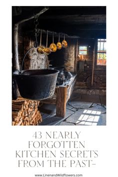 An old kitchen with a large cast iron dutch oven hanging over an open fireplace. Old Fashioned Kitchen, Witch Cottage, Kitchen Witchery, Primitive Kitchen, South Tyrol, Witch House, Home Goods Decor, Old Kitchen, Kitchen Witch