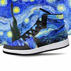 Get your hands on these awesome Van Gogh shoes while you still can. Relaxed, tailored and ultra-comfortable, you'll love the way you look in this durable, reliable classic. --------------- -Soft textile lining with lightweight construction for maximum comfort -High-quality outsole for traction and exceptional durability -Strong lace-up closure for a snug fit -Eye-catching artwork that's sure to turn heads --------------- 🛒 HOW TO ORDER  1. Select your favorite color 2. Select your size 3. Add t Van Gogh Shoes, Marvel Shoes, Night Shoes, Art Shoes, Night High, Car Shoe, Van Gogh Art, Starry Night Van Gogh, Sneakers Athletic