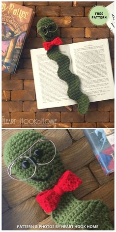 there is a crocheted bookmark that looks like a dr seusster