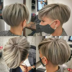 Pixie Undercut Hairstyles, Pixie Cut Undercut, Blond Bob, The Undercut, Hair Levels, Pixie Undercut, Undercut Hairstyles Women, Pixie Haircut Styles, Angled Bob Haircuts