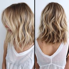 choppy layered bob hair style for shoulder length hair medium color Bob Lung, Choppy Bob Hairstyles, Lob Haircut, Lob Hairstyle, Shoulder Length Hair Cuts, Long Bob Hairstyles, Hair Color Balayage, Dark Blonde, Long Bob