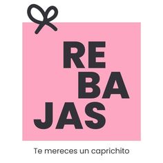 the words reba jas are written in black on a pink square with scissors