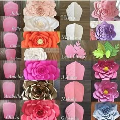 several different paper flowers are displayed on the phone's facebook page, and one is showing