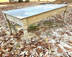 "Outstanding primitive farm table or kitchen island with beautiful original paint and finish. Tongue and groove pine top and beautifully thick carved and turned legs.  Very sturdy table in good condition.  A few minor small dry surface cracks to legs due to table's age. This beauty could serve as either a dining table or would be a perfect kitchen island. Dimensions: Length: 89\" x 42.75\" Width x 33.75\" Height.  Height from bottom of floor to apron is 22.25\". Shipping:  Free.  This beautiful Antique Table Kitchen Island, Paint Kitchen Island, Vintage Prep Table Kitchen, Island Kitchen Table, Antique Prep Table, Primitive Kitchen Table, Island Dimensions, Kitchen Island Dimensions, Antique Farm Table