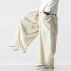 Japanese Cargo Pants | Eiyo Kimono Japanese Cargo Pants, Japanese Pants, Hakama Pants, Sukajan Jacket, Modern Utility, Pants Details, Functional Fashion, Striped Fabric, Floral White