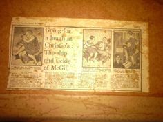 an old newspaper with some pictures on it