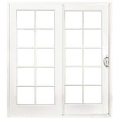 a white double door with glass panels