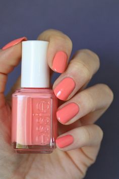 Apricot Nails, Beach Nail Art, Essie Nail Colors, Summer Nails Beach, Polish Colors, Light Coral, Essie Nail Polish, Orange Coral, Popular Nails